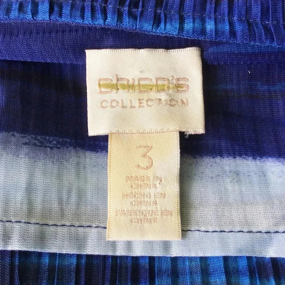 Chico’s Ocean Stripe Jacket Open Cardigan Blue Indigo Excellent Size 3 / XL - Picture 5 of 10